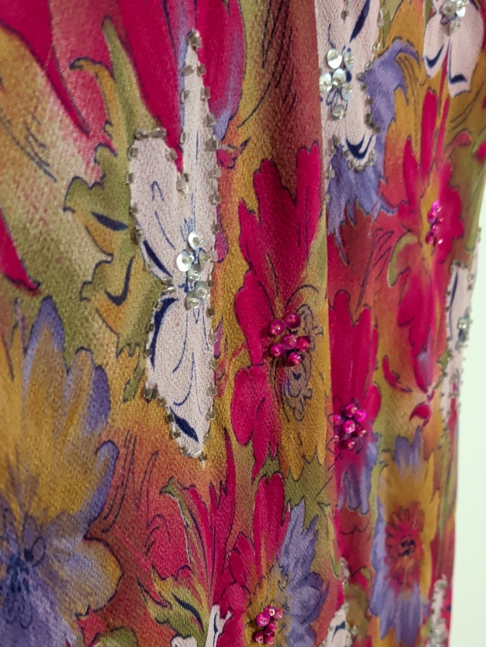 Floral Ruffled V-Neck Midi Dress in Fuchsia - Picture 6 of 11